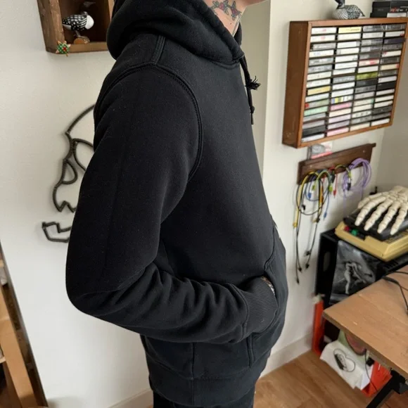 Carhartt Black Clarksburg Pullover Hooded Sweatshirt Hoodie 102790 001 ~ Size L - Picture 3 of 8